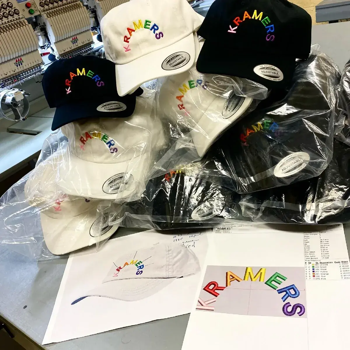 Embroidery production for company uniforms — workwear printing Surrey